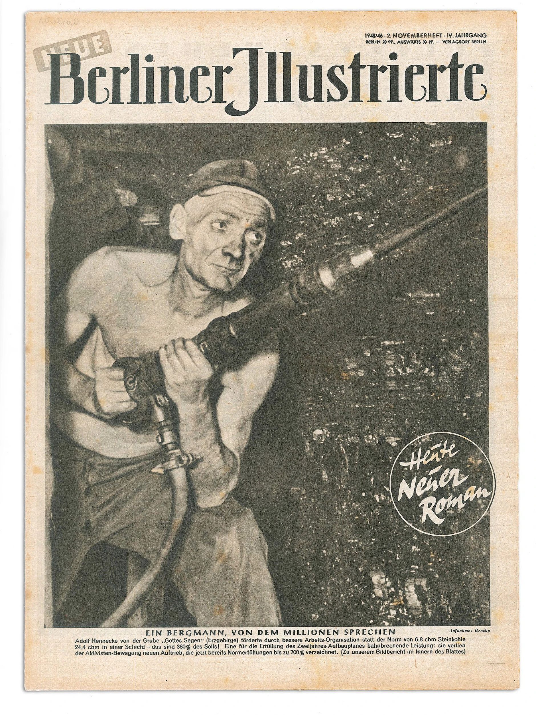 Alle Zeitungen in der DDR berichteten damals über den Arbeitseinsatz von Bergmann Adolf Hennecke.