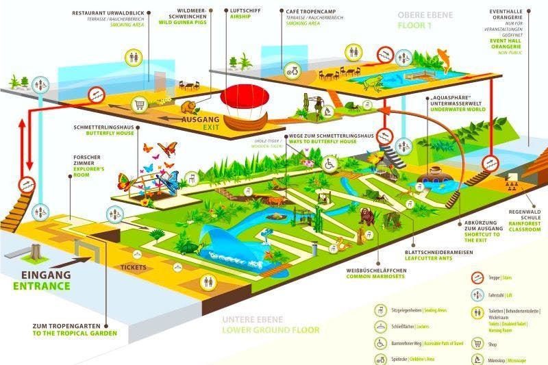 Der Hallenplan der Biosphäre Potsdam