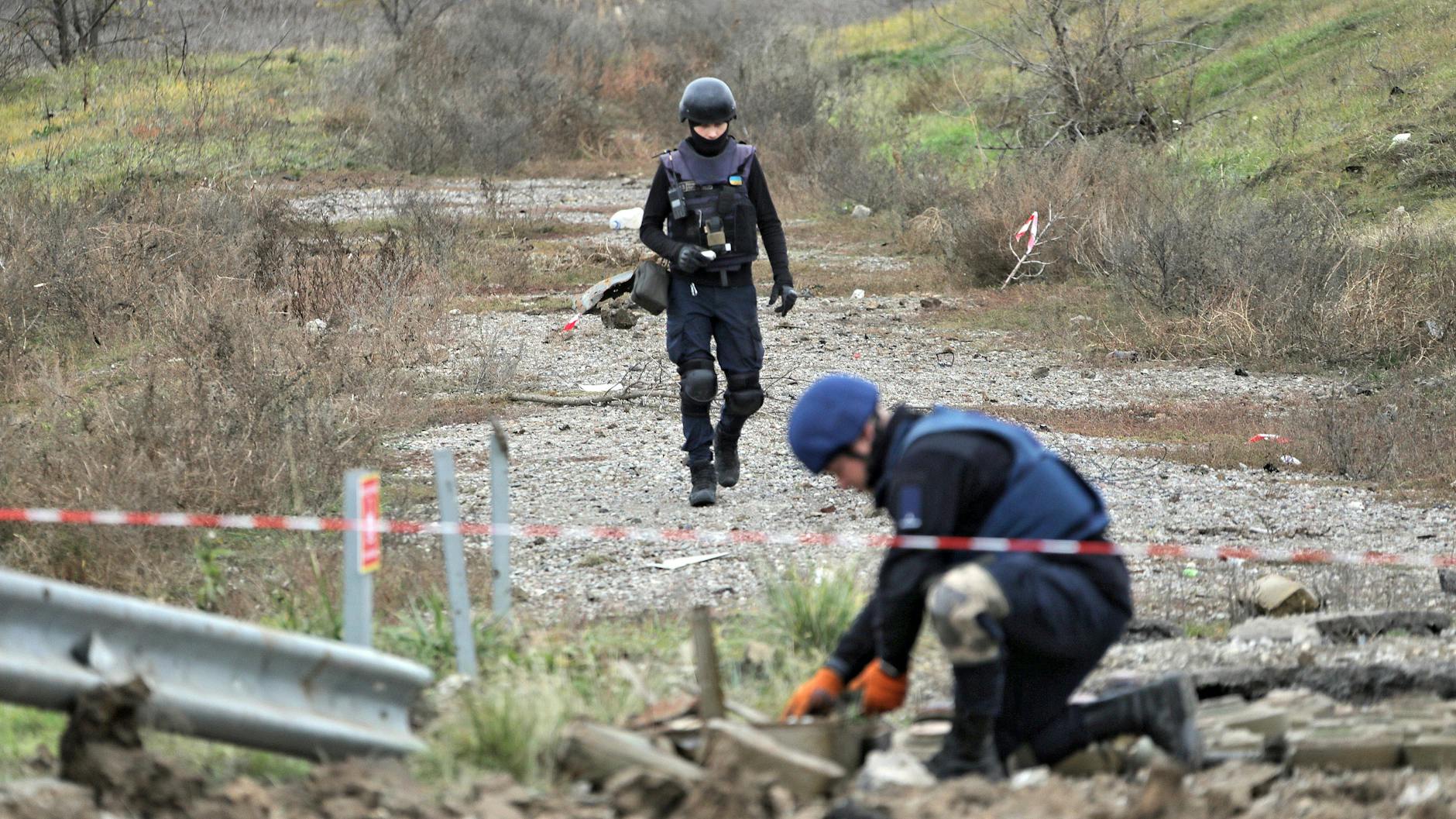 Seit der Rückeroberung weiter Teile der Region Cherson sind ukrainische Minenräumer im Einsatz.