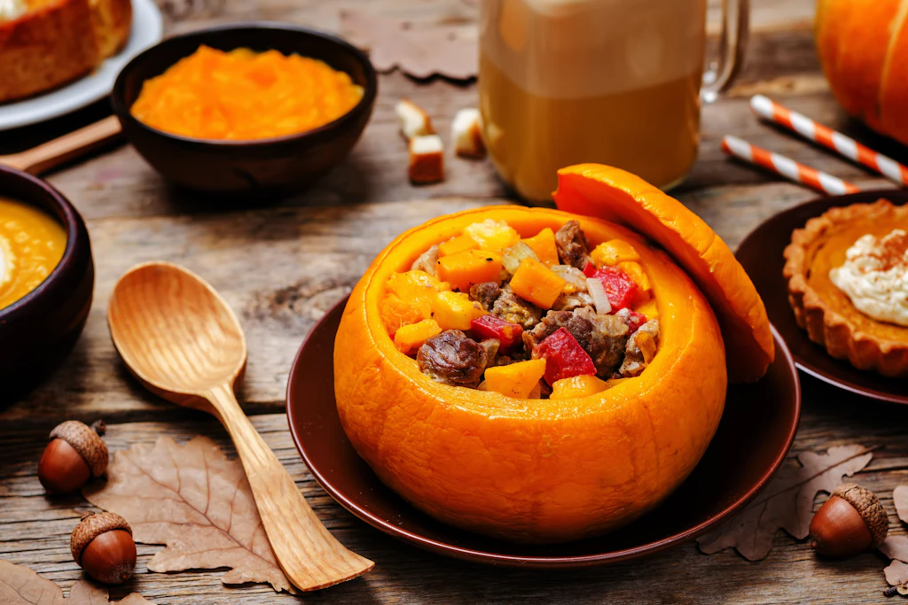 Kürbis gefüllt, gebraten, eingelegt oder als Sirup. Die orange Frucht ist erstaunlich vielfältig.