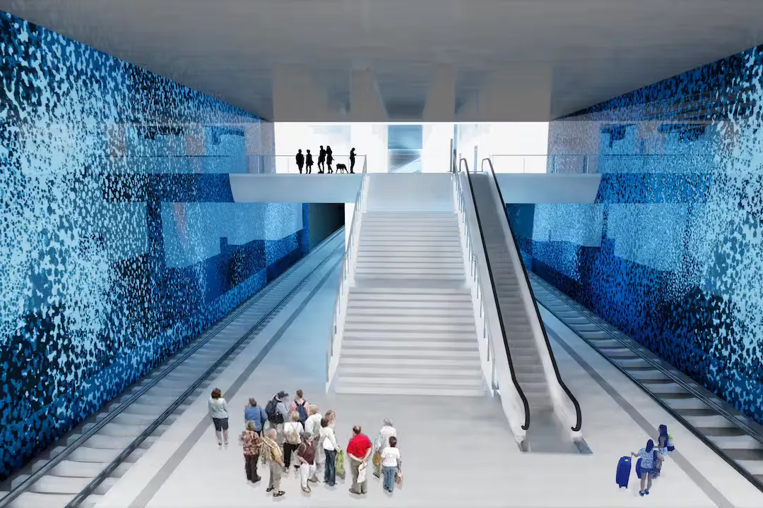 Die zweite Nord-Süd-S-Bahn soll in zwei Abschnitten zum Potsdamer Platz und zum Südring weitergebaut werden. Die Tunnelstation unterm Hauptbahnhof soll so aussehen.