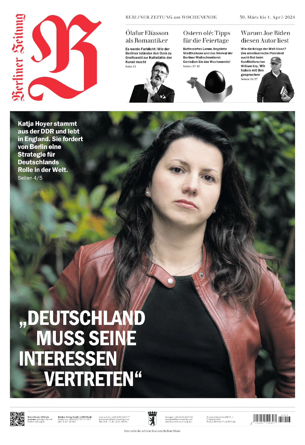 Dieser Text stammt aus der Wochenendausgabe der Berliner Zeitung vom 30./31. März 2024