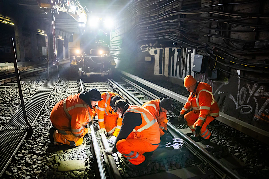 Bauarbeiten im Nord-Süd-Tunnel der S-Bahn. Auch Anfang 2026 wird dort gebaut.
