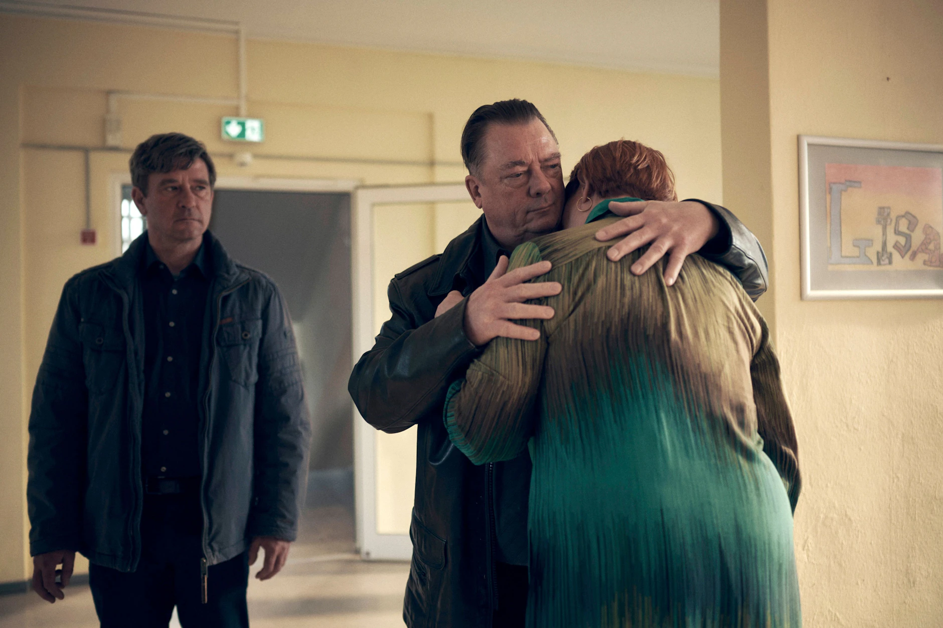 Peter Kurth (l.) und Peter Schneider bei der Polizeiruf-Folge „Der Dicke liebt“.