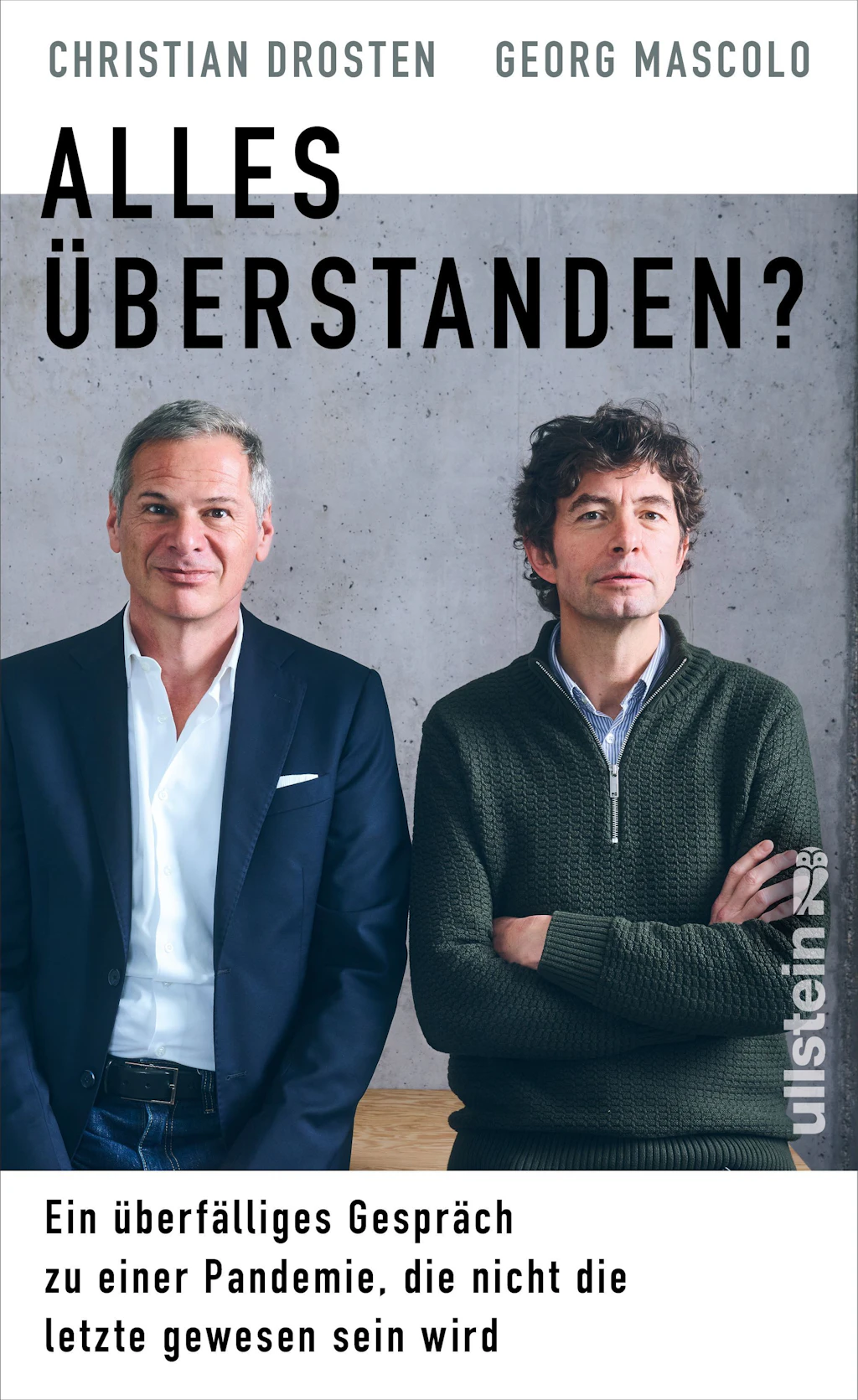 Georg Mascolo (l.) und Christian Drosten auf dem Cover des Buchs „Alles überstanden?“