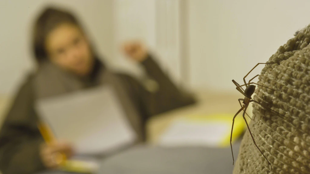 Eine Violinspinne krabbelt durch die Wohnung. Normalerweise lebt die Art nicht in Deutschland.