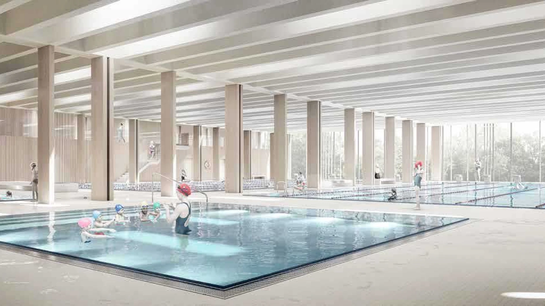 In der neuen Schwimmhalle soll es mehrere Schwimmbecken geben.