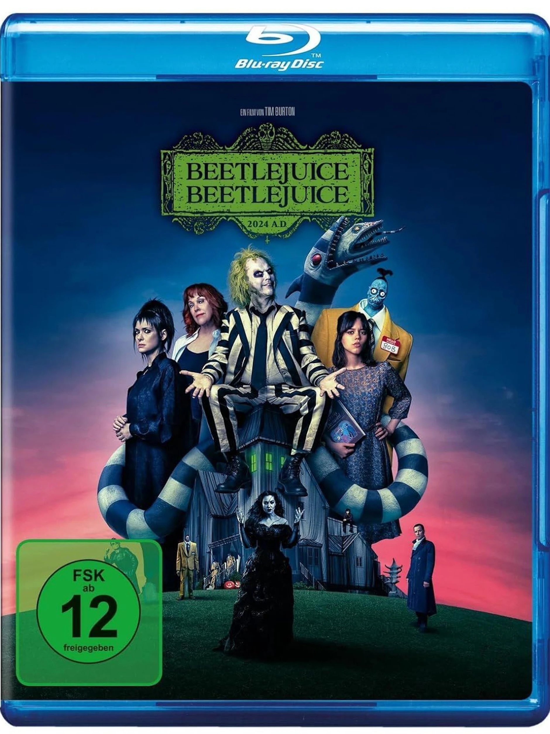 Die Blu-ray mit dem Film „Beetlejuice Beetlejuice“ von Tim Burton.