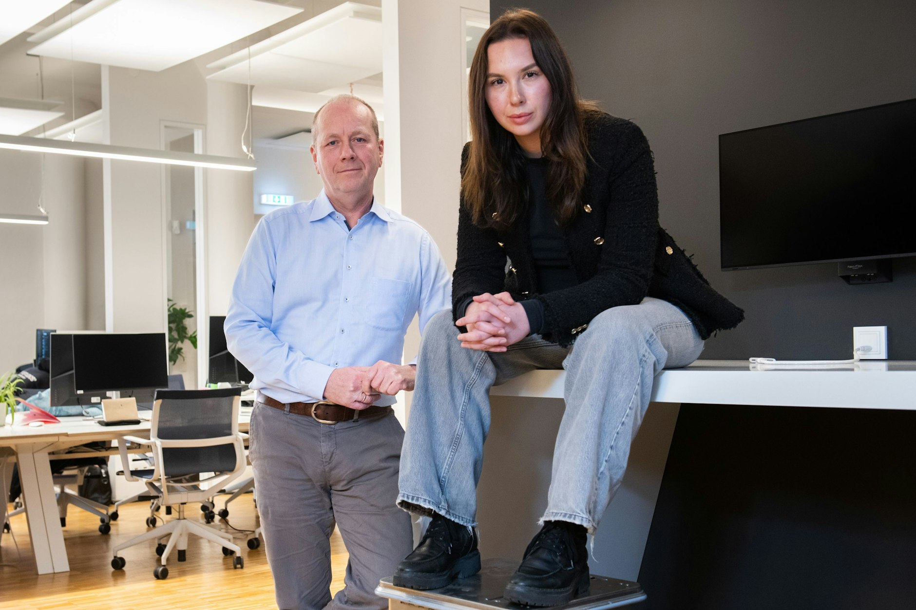 Startup-Gründerin Victoria Hoffmann und Marko Häckel in Berlin-Mitte am 10.01.2025: Wie schwierig ist es, in der Krise ein Unternehmen an den Satz zu bringen?