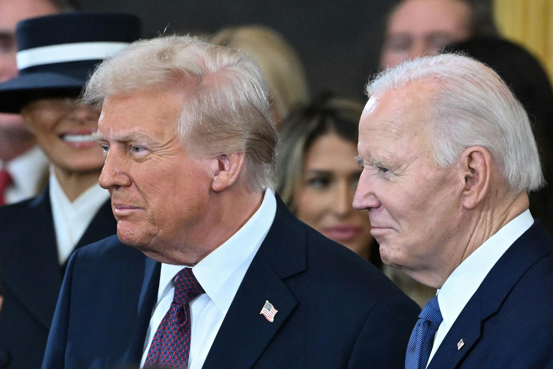 Neuer und alter Präsident: Donald Trump und Joe Biden während Trumps Amtseinführungsfeier.