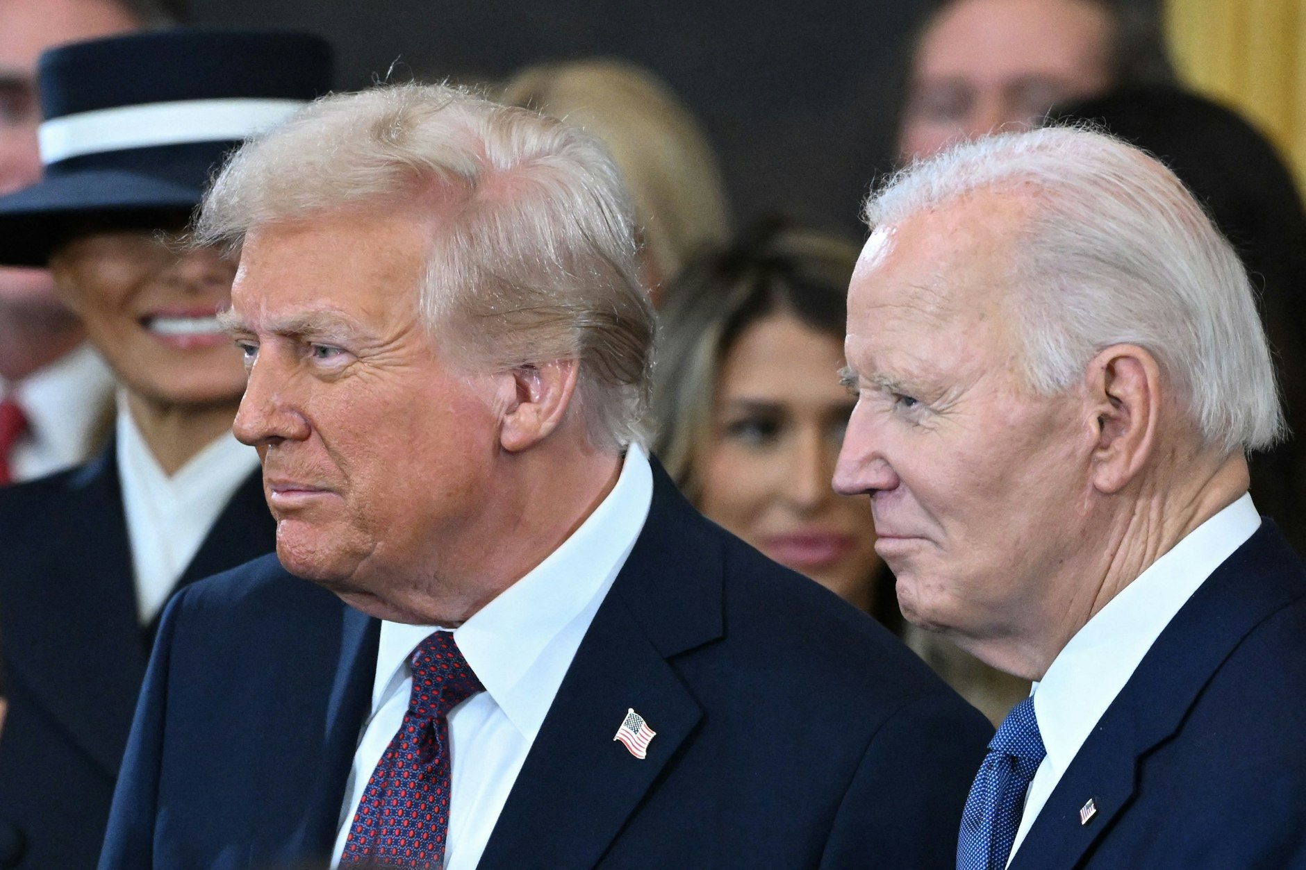 Neuer und alter Präsident: Donald Trump und Joe Biden während Trumps Amtseinführungsfeier.