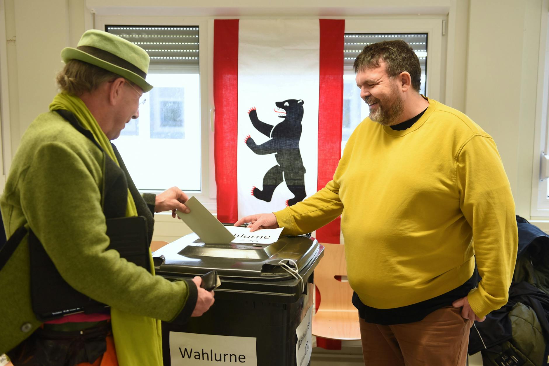 Wahllokal in der Diefenbachstraße in Berlin Kreuzberg