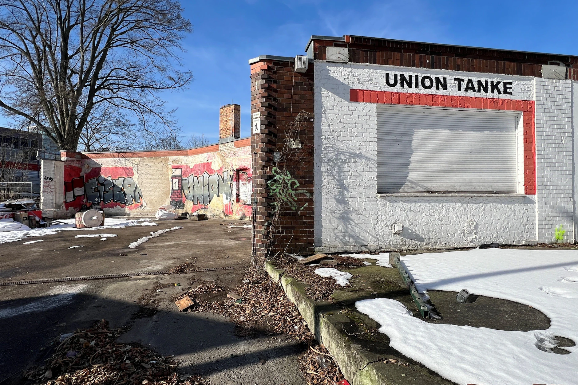 Die „Union Tanke“, ein beliebter Treff vor Spielen des 1. FC Union, wurde vor einem Jahr abgerissen.