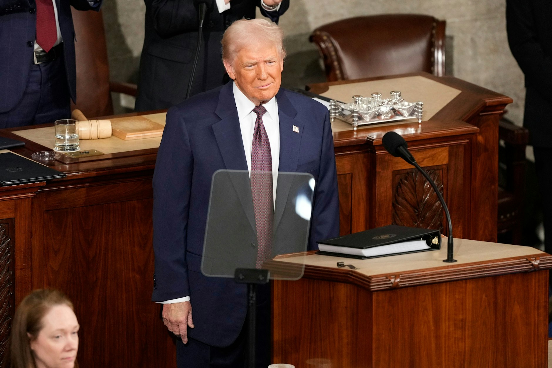 US-Präsident Donald Trump kurz vor seiner Rede im Kapitol.