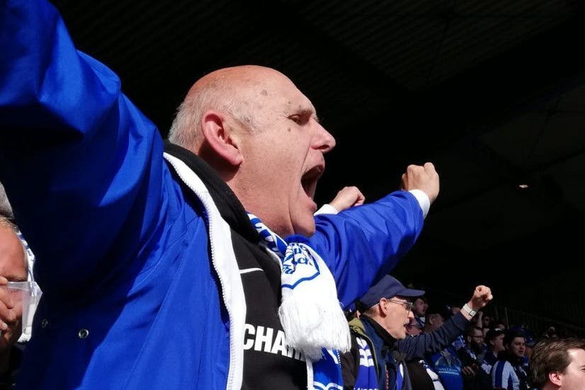 Seit 1971 mit Hertha BSC unterwegs: Helmut Friberg war dabei, als 1976 die Fanfreundschaft der Berliner mit den Anhängern des Karlsruher SC begann.