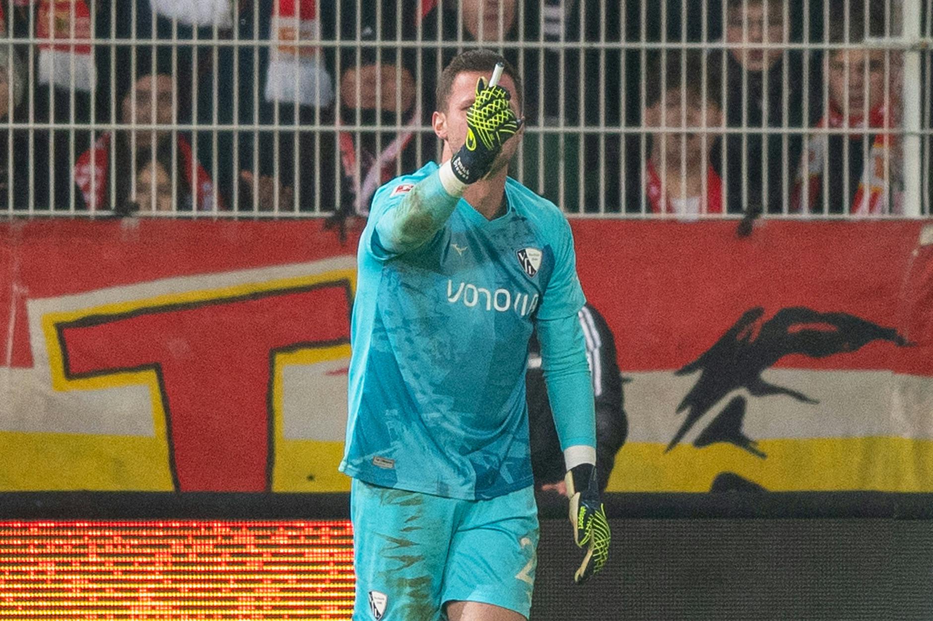 Bochum-Torhüter Patrick Drewes wurde am 14. Dezember des vergangenen Jahres im Spiel beim 1. FC Union Berlin von einem Feuerzeug am Kopf getroffen.