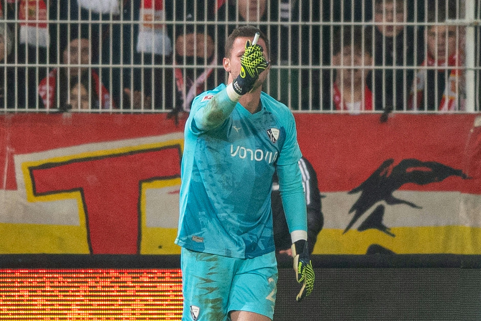 Bochum-Torhüter Patrick Drewes wurde am 14. Dezember des vergangenen Jahres im Spiel beim 1. FC Union Berlin von einem Feuerzeug am Kopf getroffen.