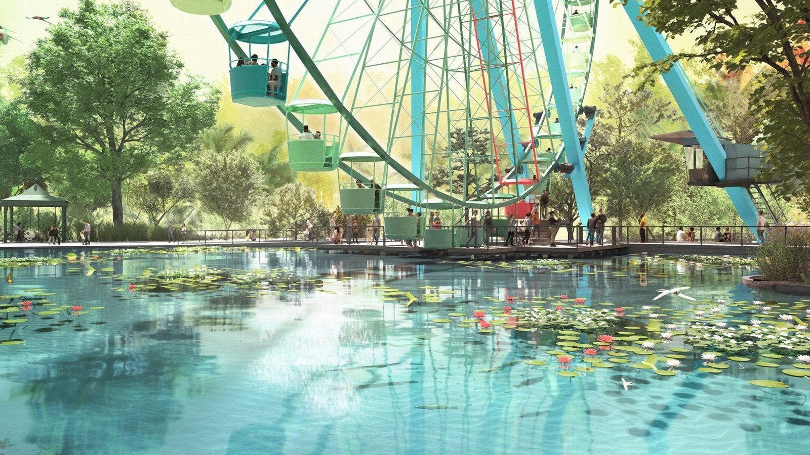 Im Spreepark sollen bald wieder die Gondeln vom Riesenrad über dem Wasser schweben.
