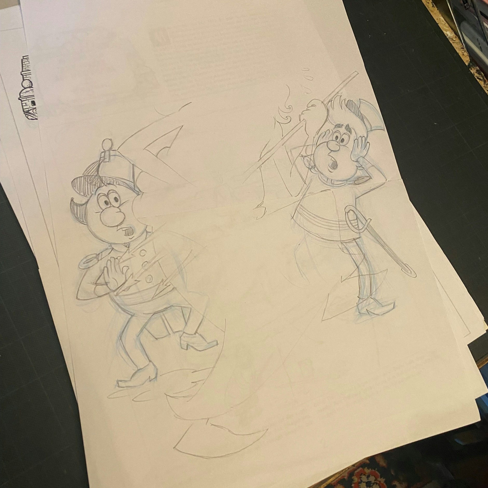 Einer der neuen Bleistift-Entwürfe für das erste Digedags-Heft seit 50 Jahren