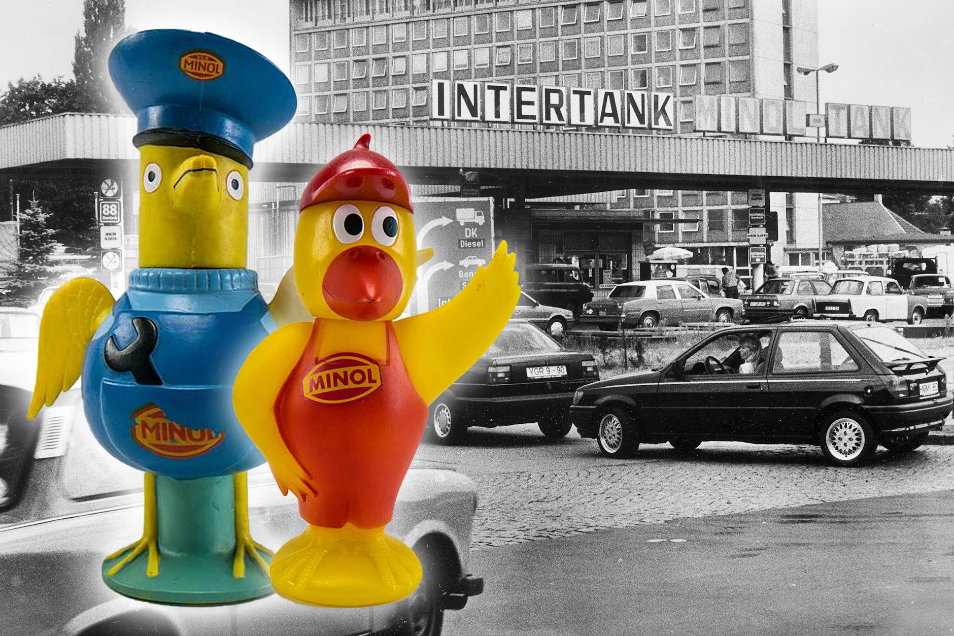 Der Minol-Pirol war durch die Fernsehwerbung in der ganzen DDR bekannt. Die alte Variante des Vogels trug blaue Kleidung, die neue war rot angezogen. Der Vogel vertrat den VEB Kombinat Minol, der unter anderem die Tankstellen der DDR betrieb.