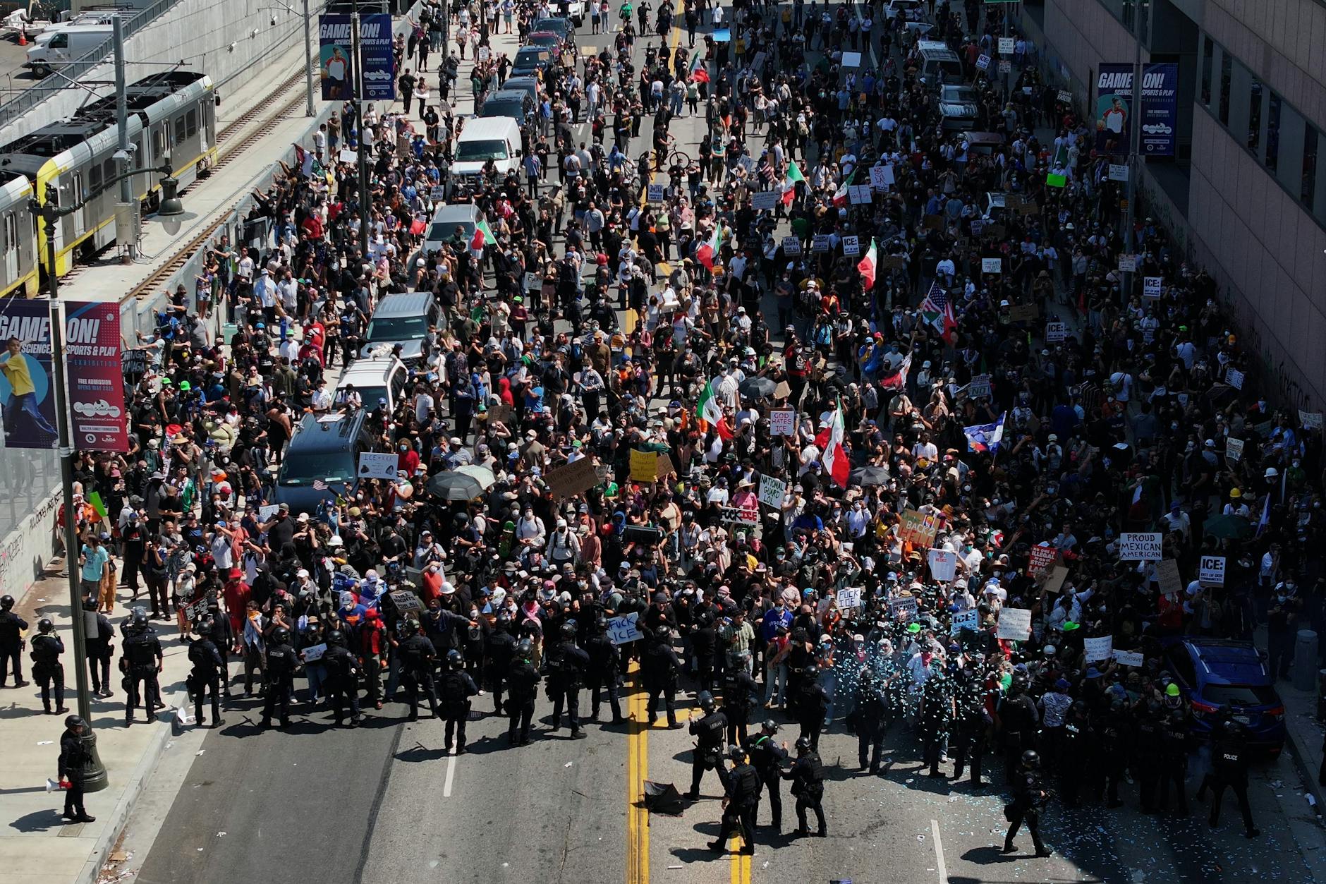 Demonstranten in Los Angeles