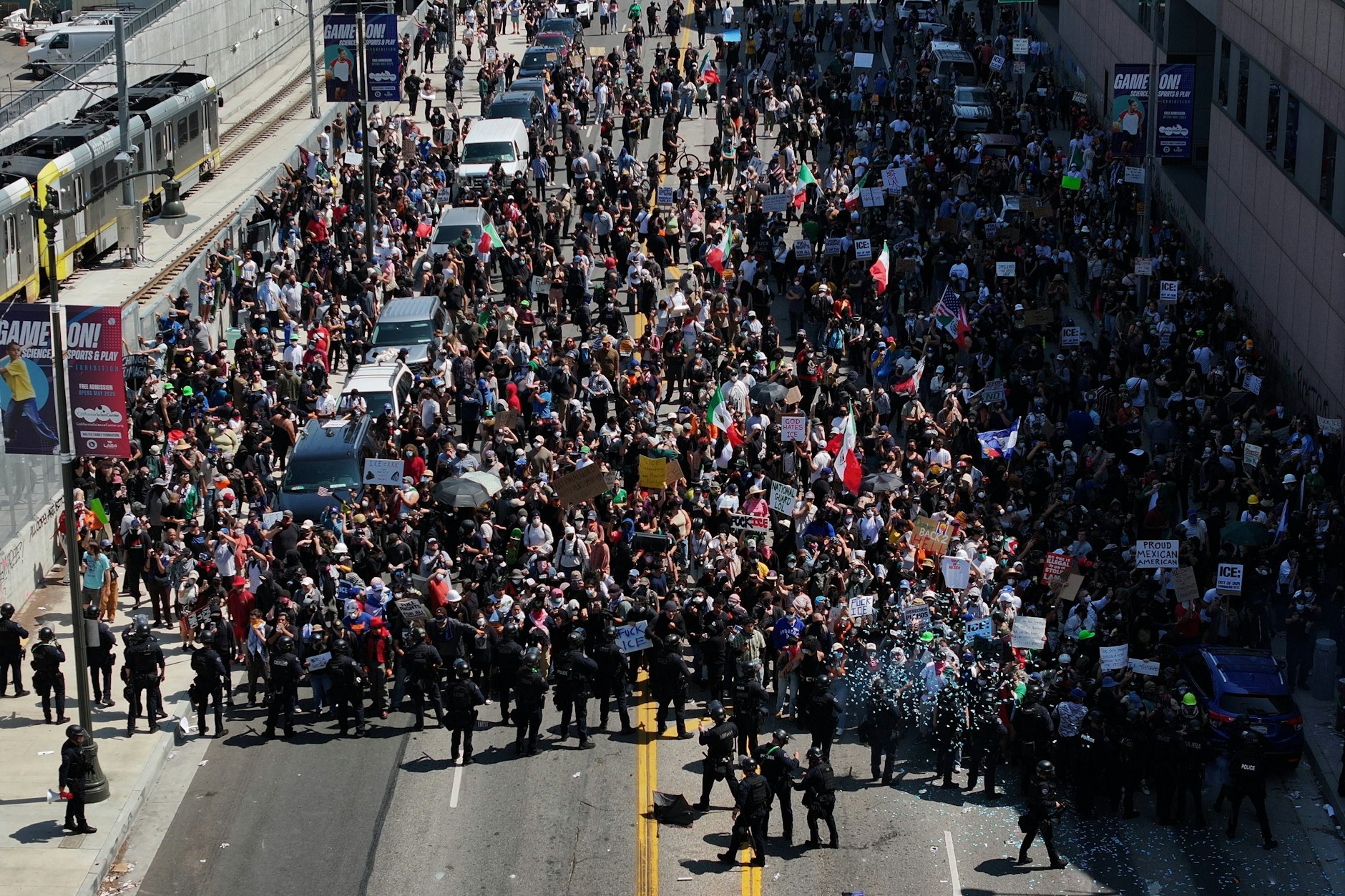 Demonstranten in Los Angeles