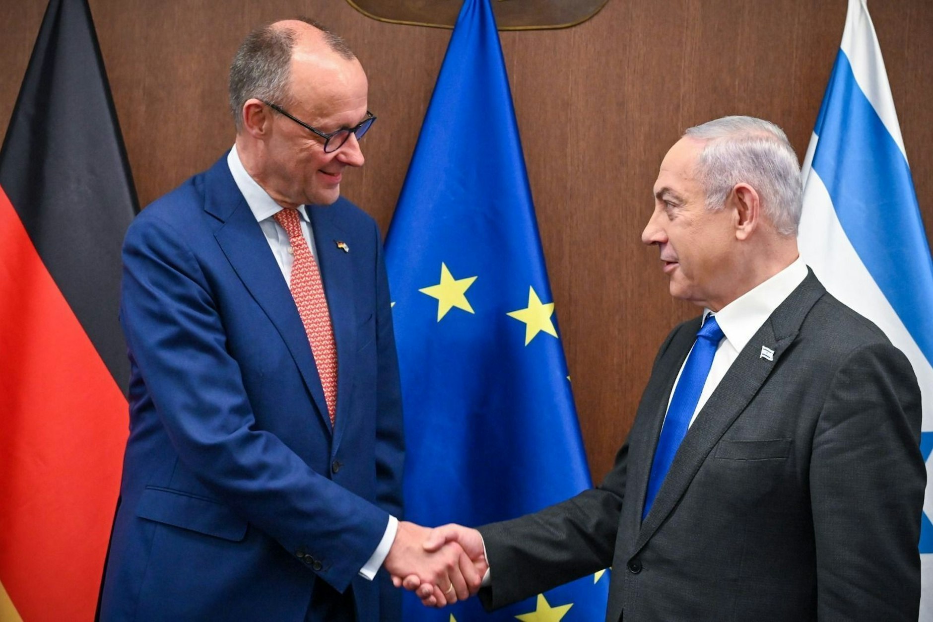 Bundeskanzler Friedrich Merz (l.) und Israels Premier Benjamin Netanjahu