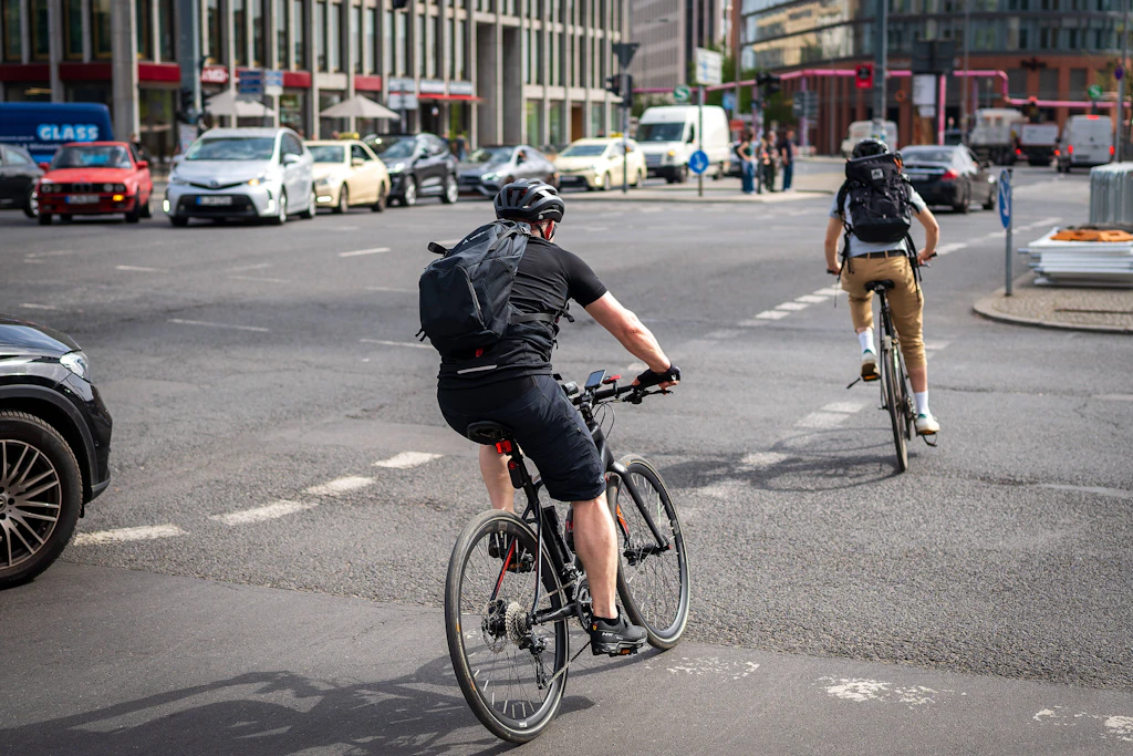 Fahrradfahrer am Potsdamer Platz