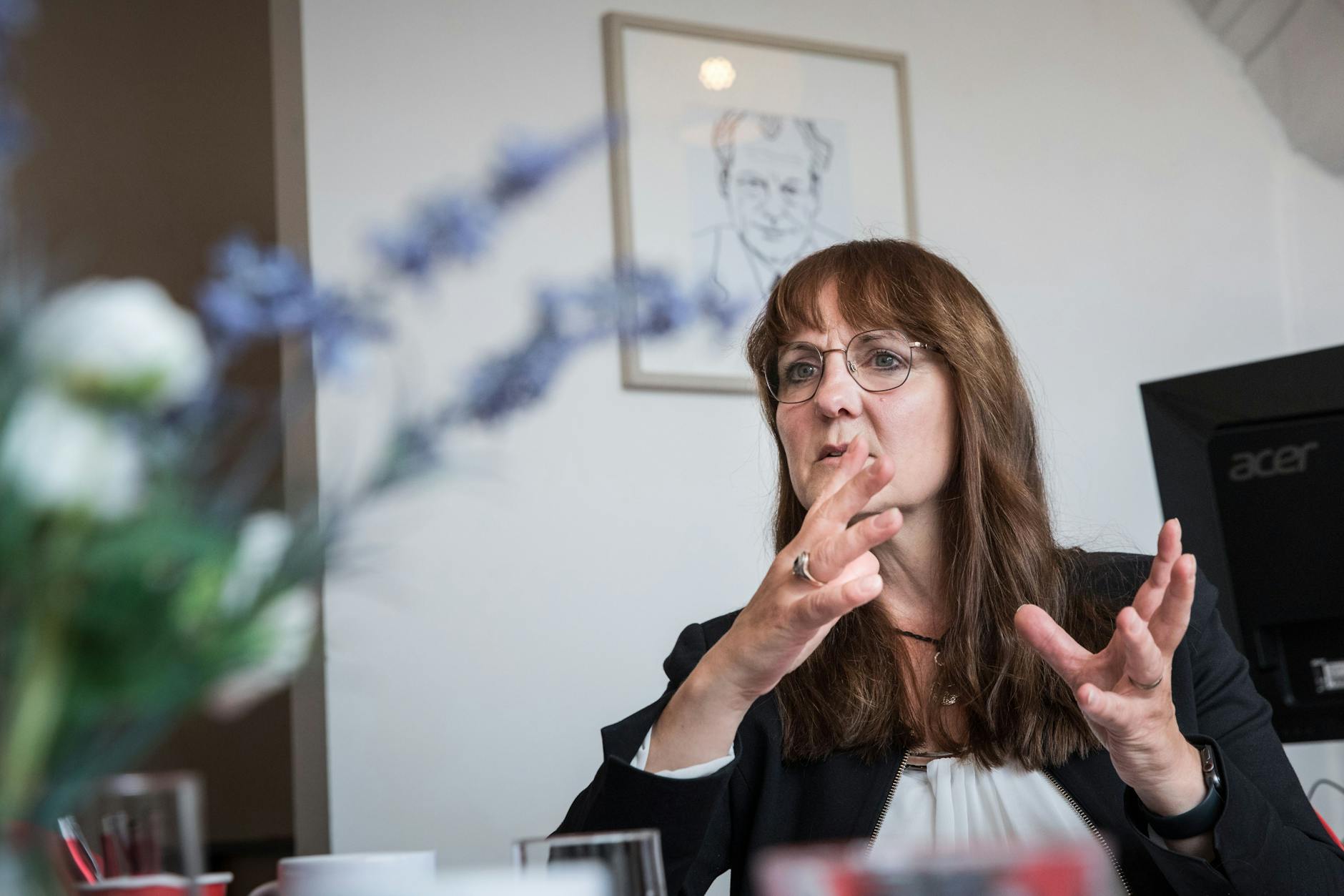 Katrin Lange in ihrem Büro in Pritzwalk in dieser Woche