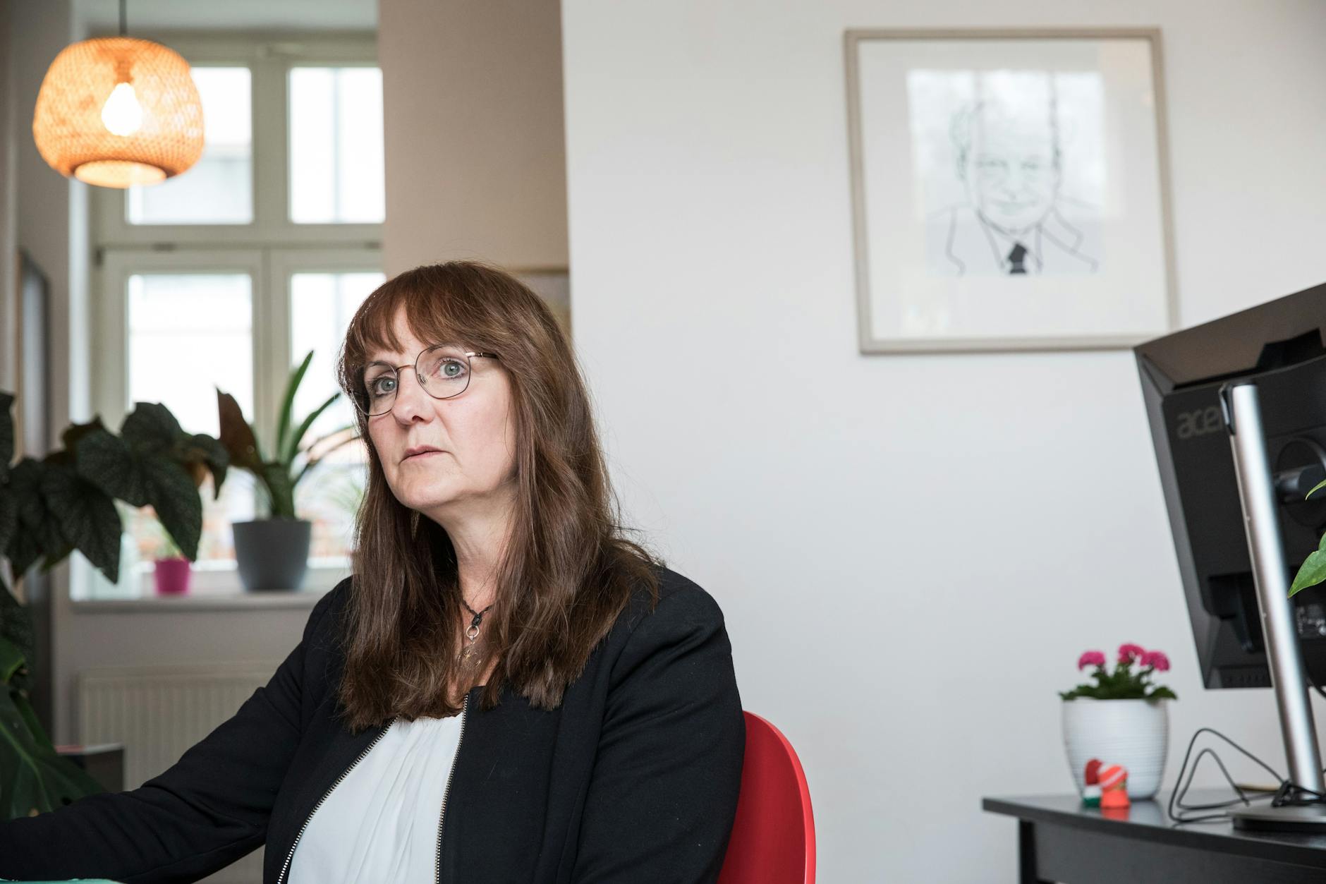 Katrin Lange, ehemalige Innenministerin Brandenburgs, im Interview mit der Berliner Zeitung in ihrem Büro in Pritzwalk.