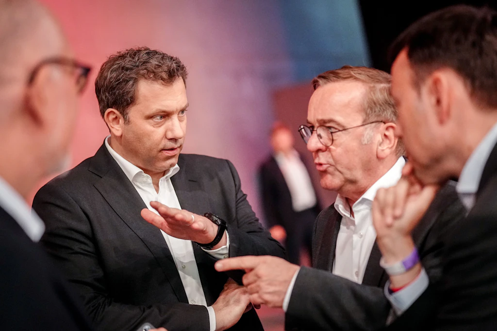 Boris Pistorius und Lars Klingbeil auf dem SPD-Bundesparteitag