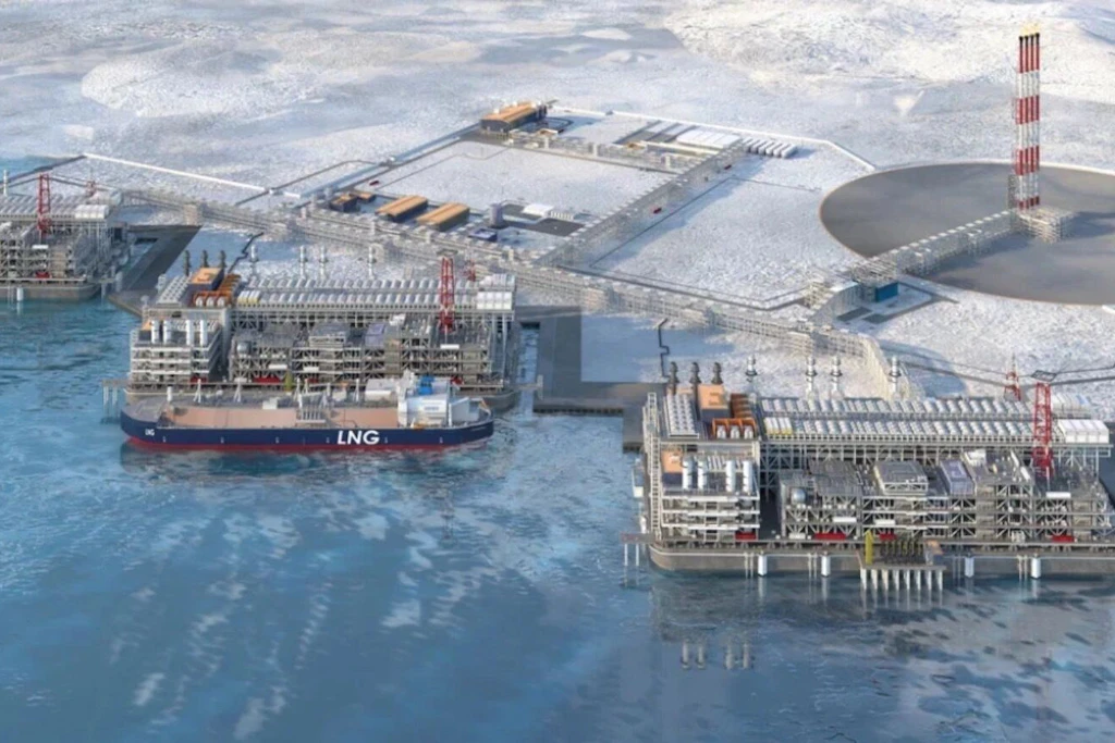 Trotz westlicher Sanktionen wächst Russlands Arctic LNG 2 (siehe Bild) rasant – vor allem dank Exporten nach China.