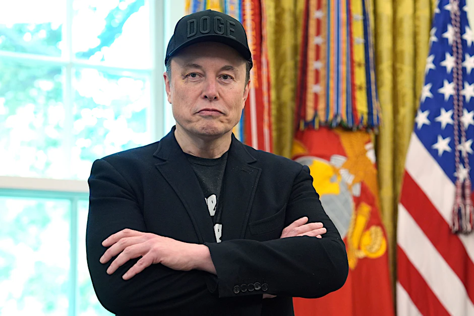 Mai 2025: Elon Musk nimmt an einer Pressekonferenz mit US-Präsident Donald Trump im Oval Office des Weißen Hauses teil.