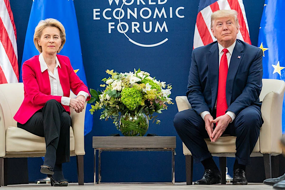 Angespanntes Verhältnis: EU-Kommissionschefin Ursula von der Leyen und US-Präsident Donald Trump, hier auf dem Weltwirtschaftsforum in Davos 2020.