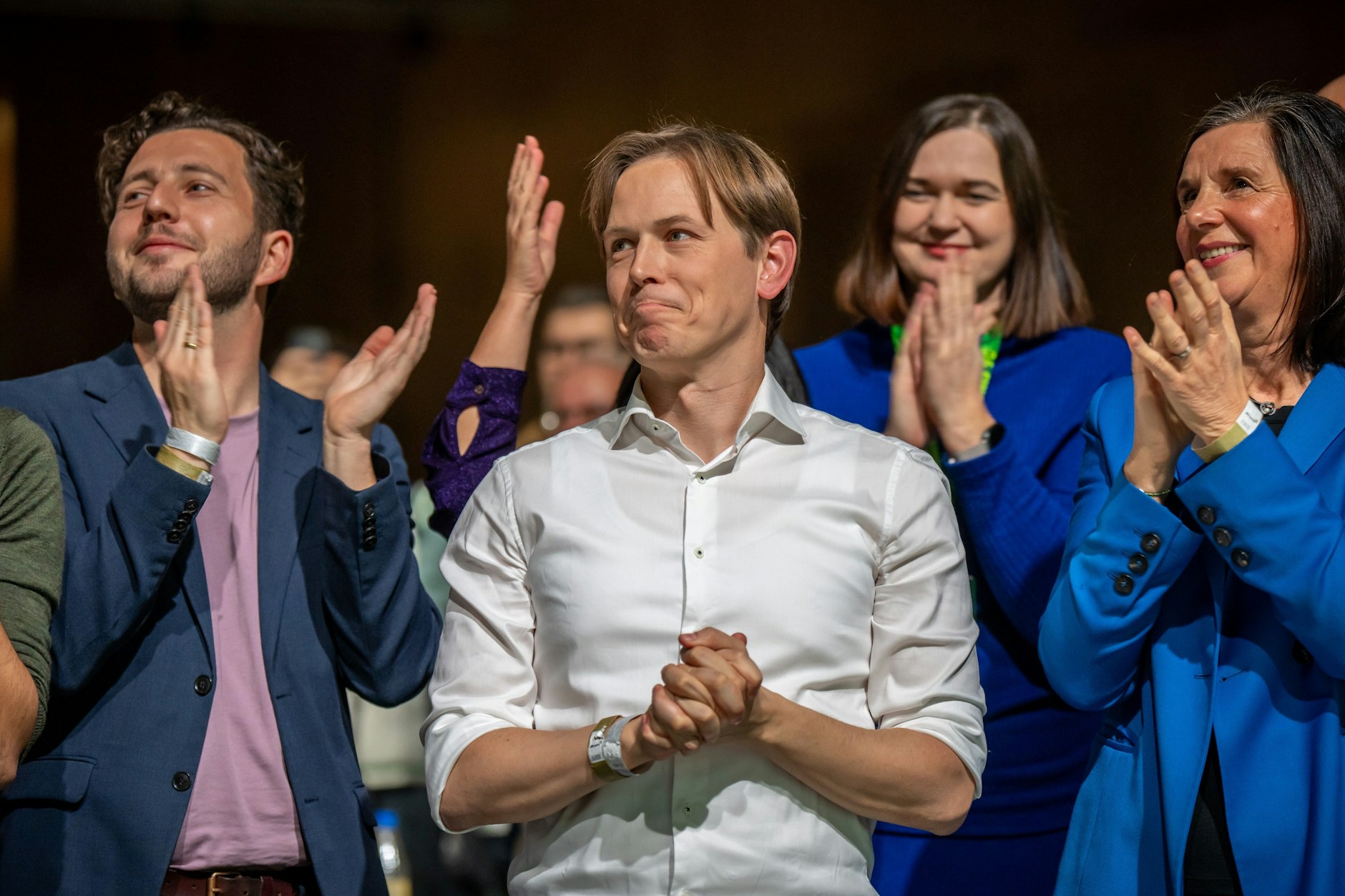 Heiko Knopf (Mitte) und Felix Banaszak (links) von den Grünen haben eine Ost-Offensive gestartet.