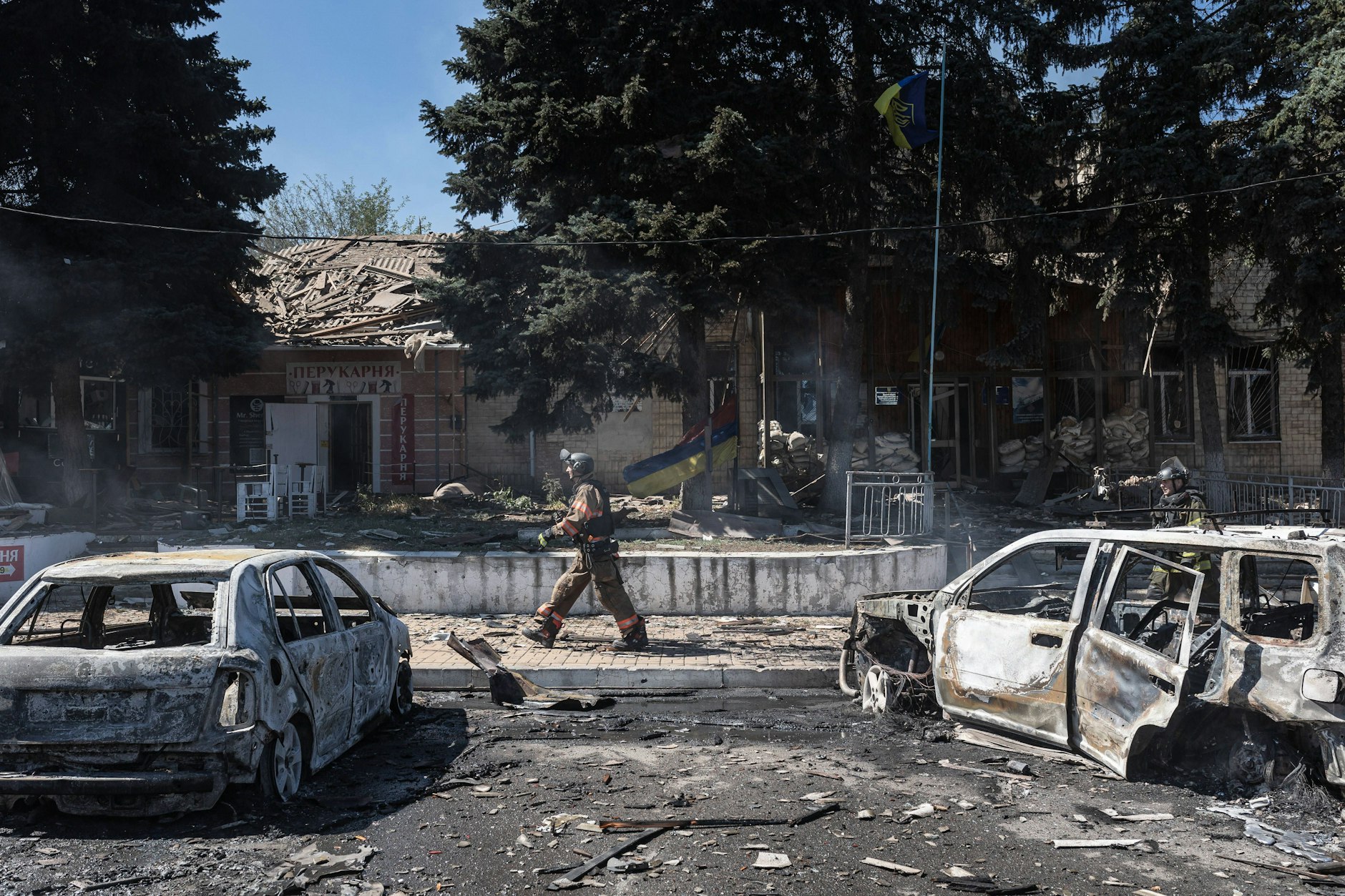 Druschkiwka in der Donezk-Region nach einem russischen Drohnenangriff