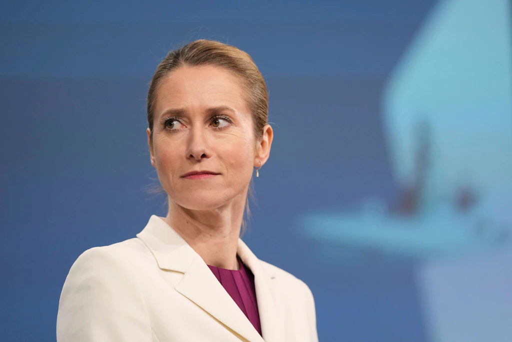Kaja Kallas bei einer Pressekonferenz über die Zukunft der europäischen Verteidigung und zum „ReArm Europe“-Plan im EU-Hauptquartier