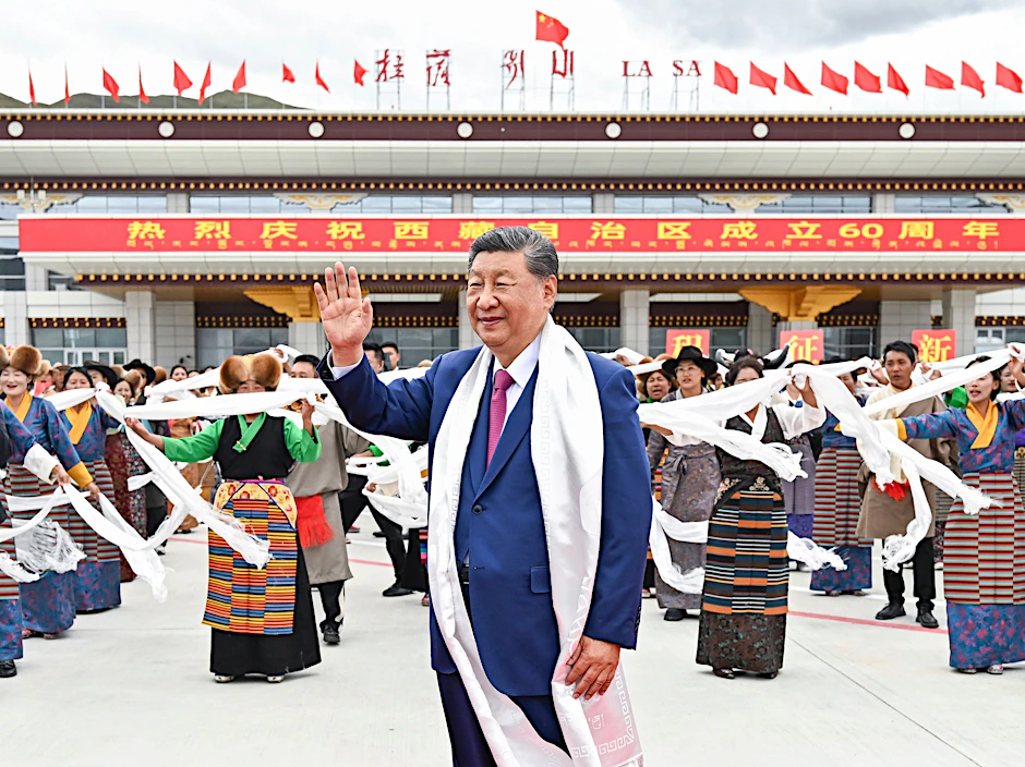Machthaber in Tibet: In diesem Monat feierte der chinesische Präsident Xi Jinping die 60-jährige Herrschaft seines Landes über die umstrittene Region.