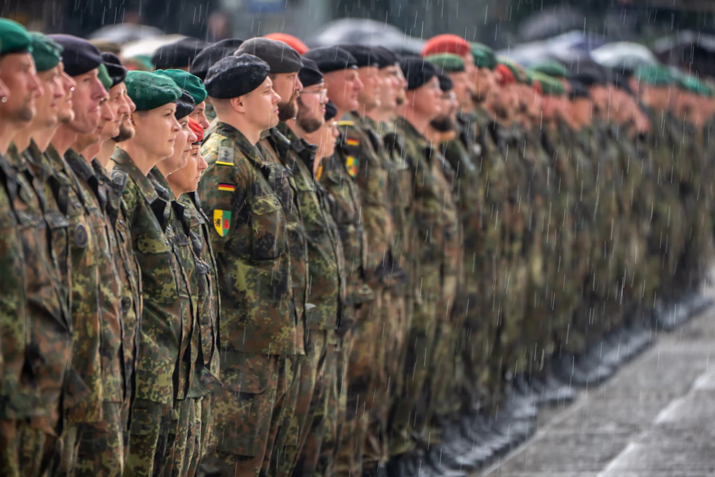 Bundeswehrsoldaten der Panzerbrigade 45 in Litauen, wo sie zur Unterstützung der Ostflanke der Nato stationiert sind.