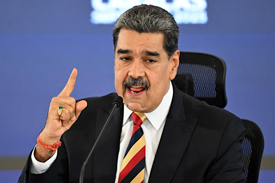 Venezuelas Präsident Nicolás Maduro spricht am Montag bei einer Pressekonferenz.