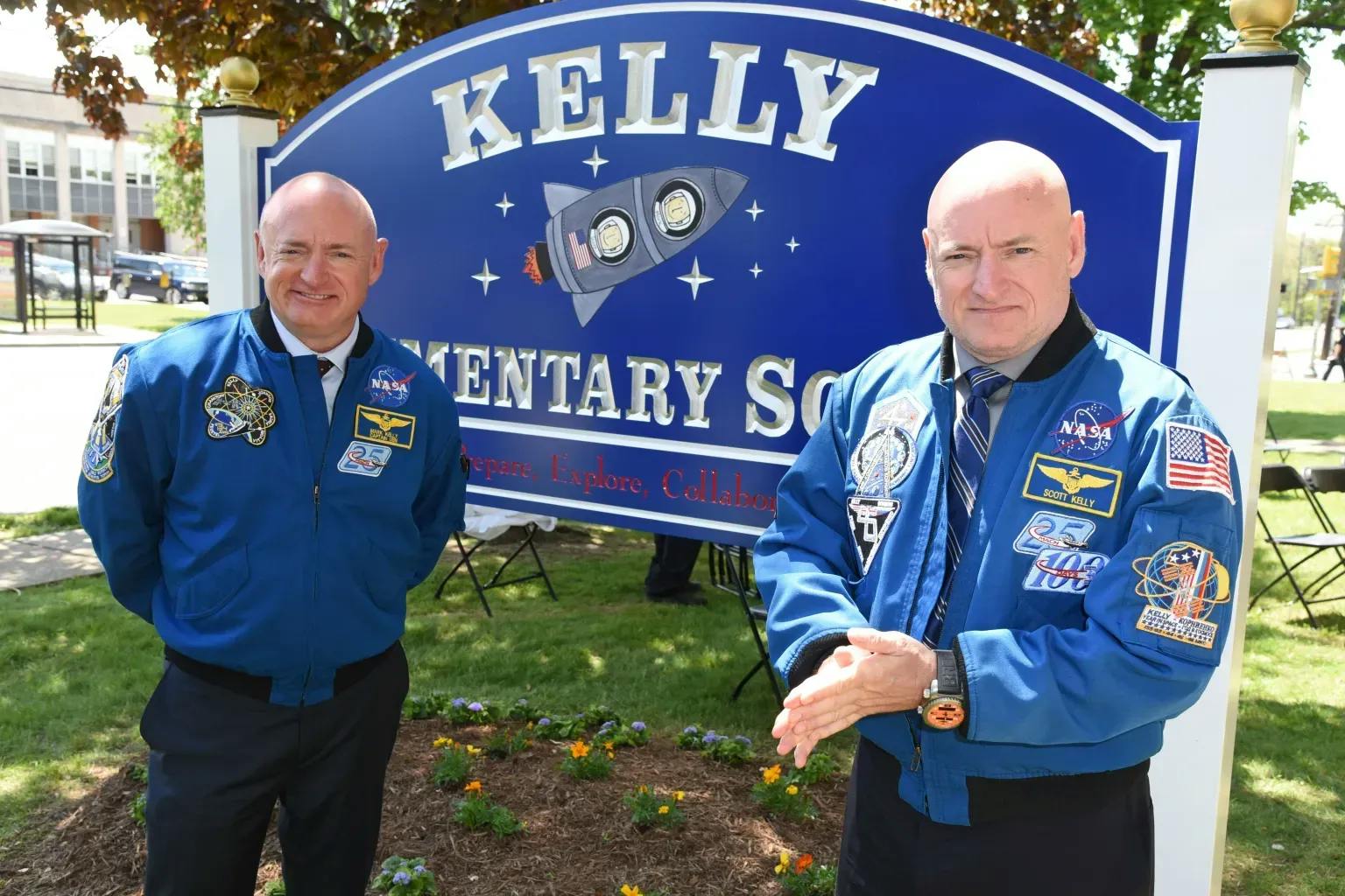 Eine Zwillingsstudie zeigte 2019: Beim Astronauten Scott Kelly (r.) verlängerten sich die Telomere während seines Aufenthalts im All, aber nicht bei seinem Zwillingsbruder Mark, der auf der Erde geblieben war.