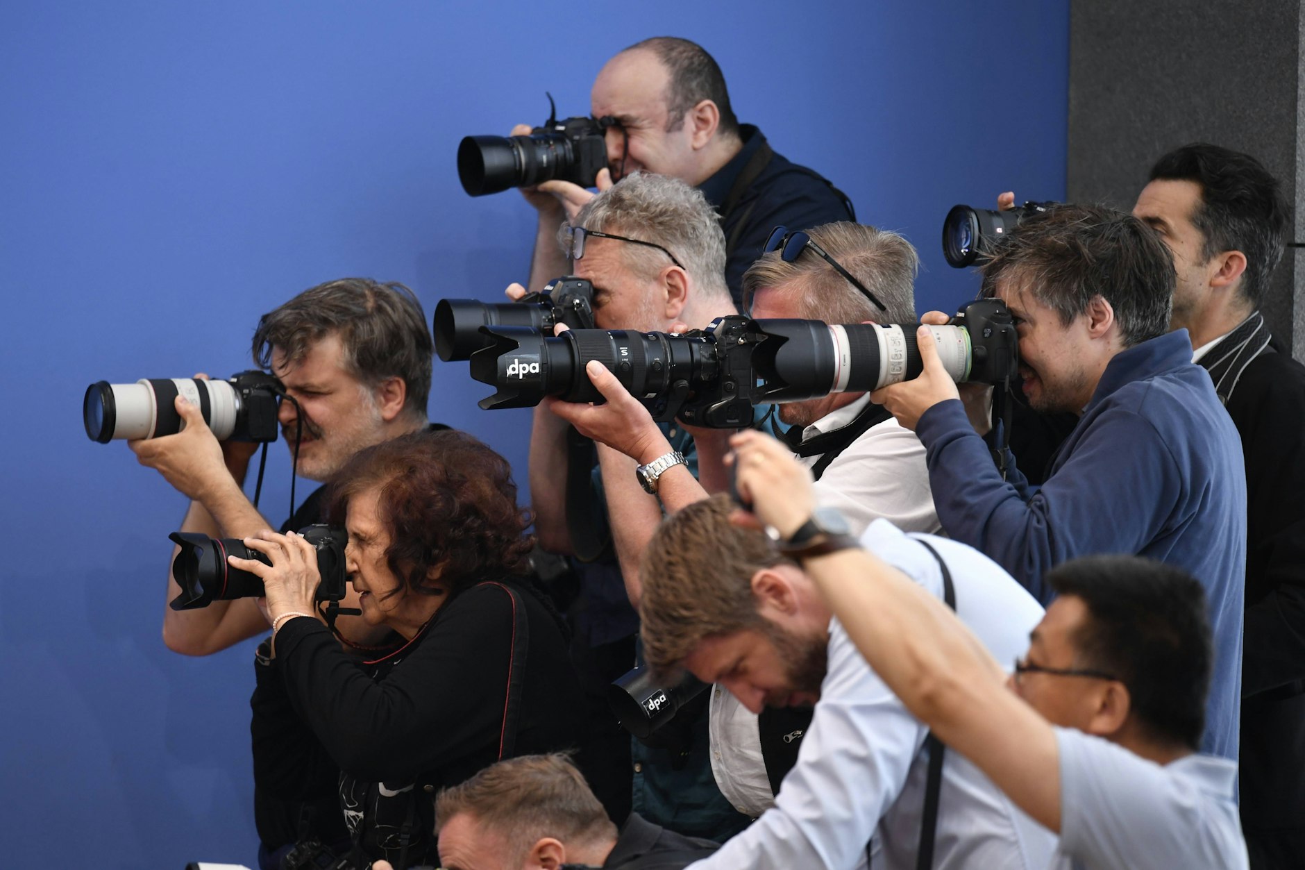 Journalisten bei einer Bundespressekonferenz