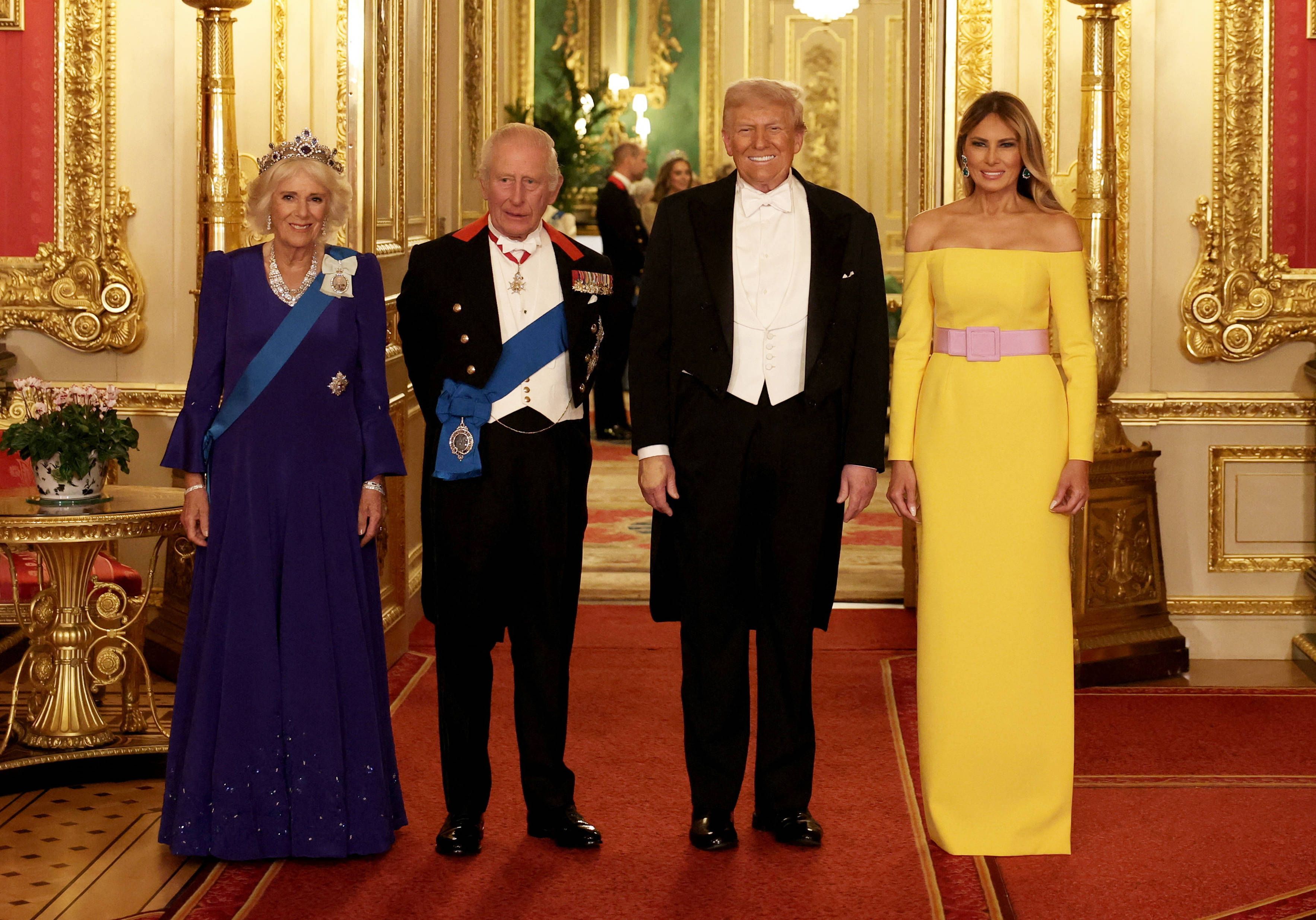 Ballkleid trifft Textmarker: Unser Outfit-Check zu Trumps Staatsbesuch bei den Royals