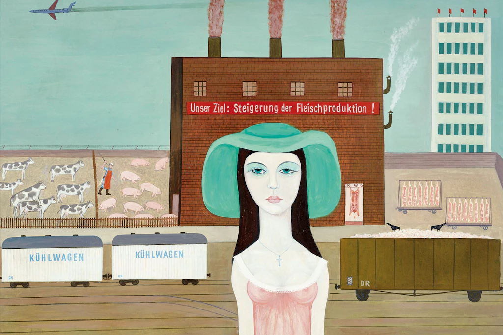 Josef Nowinka, „Unser Ziel“, 1975, Öl auf Hartfaserplatte