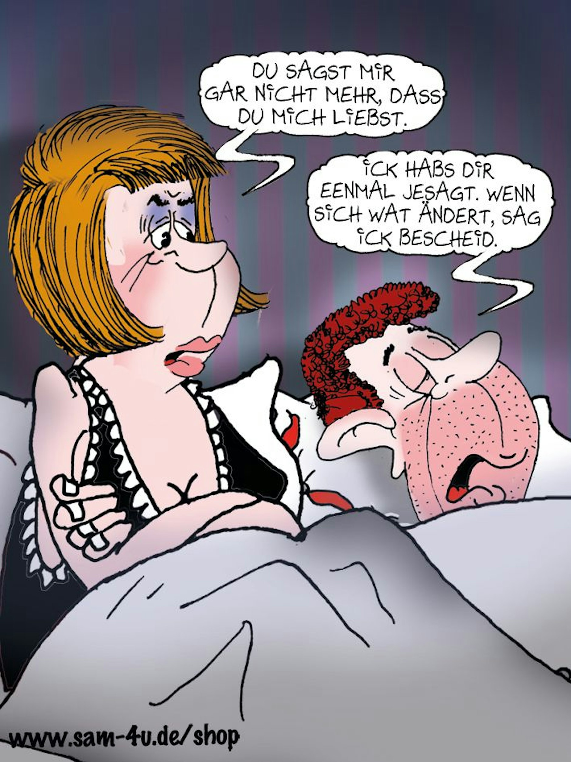 Unser Cartoon des Tages kommt auch heute von unserem Zeichner Sam Paff aus Berlin. Sein besonderer Berliner Humor verzaubert unsere Leserinnen und Leser jeden Tag.