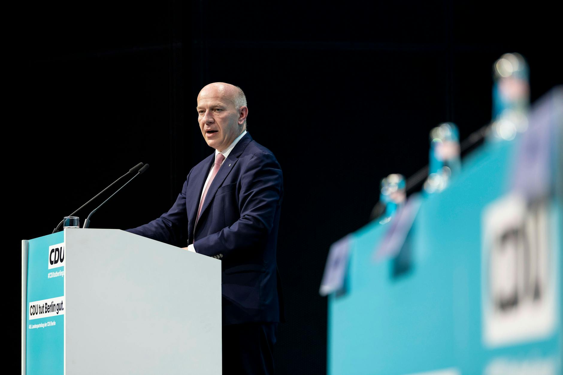 Kai Wegner op het CDU-partijcongres in Berlijn