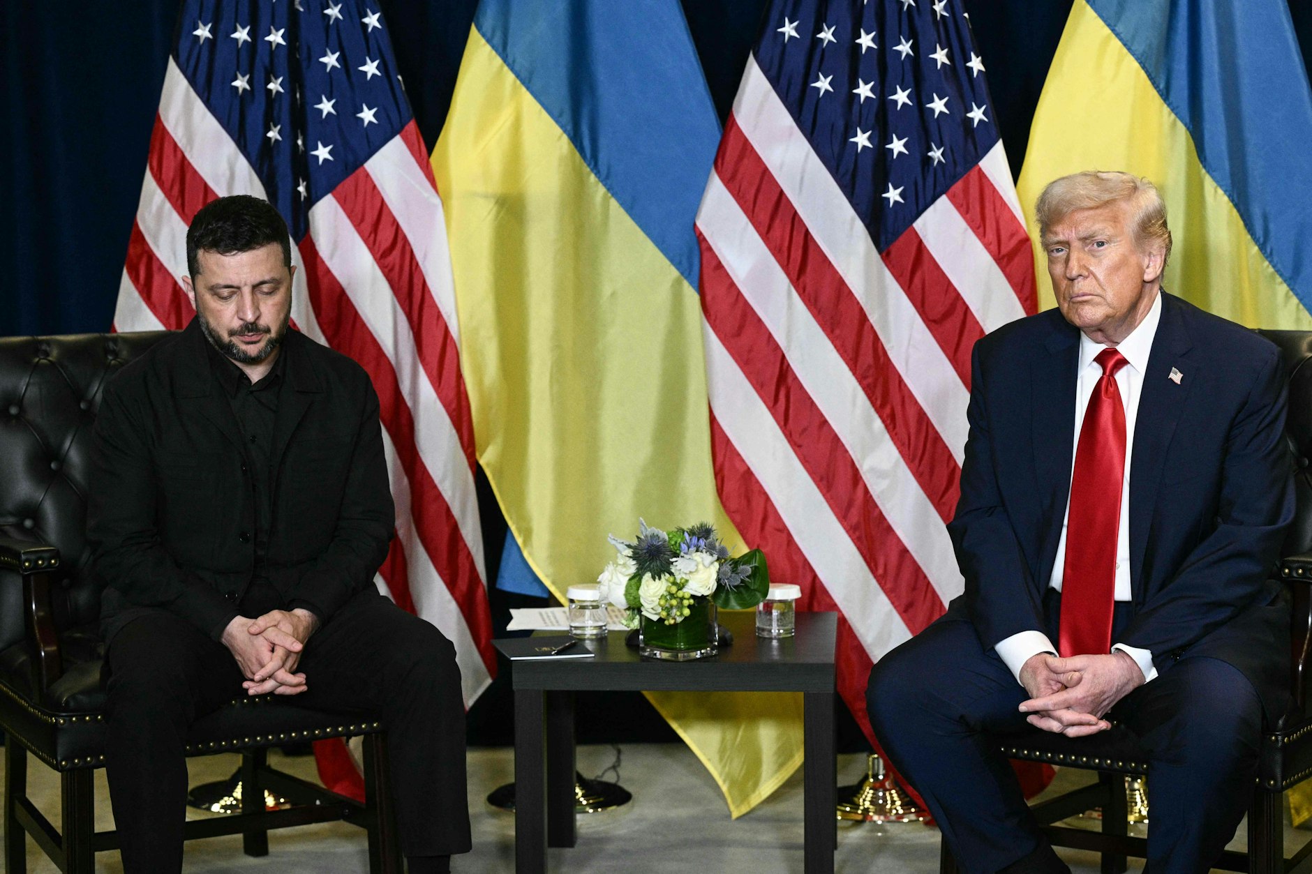 US-Präsident Donald Trump hält am Rande der Generalversammlung der Vereinten Nationen in New York City ein bilaterales Treffen mit dem ukrainischen Präsidenten Wolodymyr Selenskyj ab.