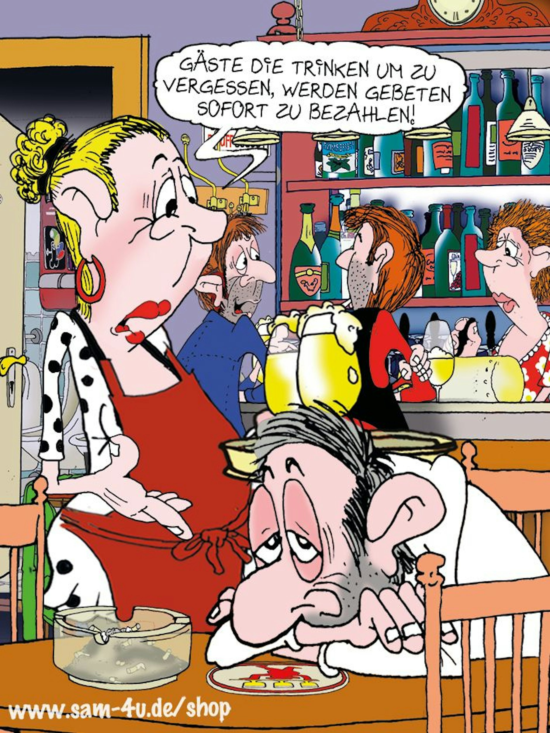 Der Cartoon des Tages kommt jeden Tag von unserem Zeichner Sam Paff aus Berlin – sein ganz besonderer Berliner Humor machte ihn bekannt.