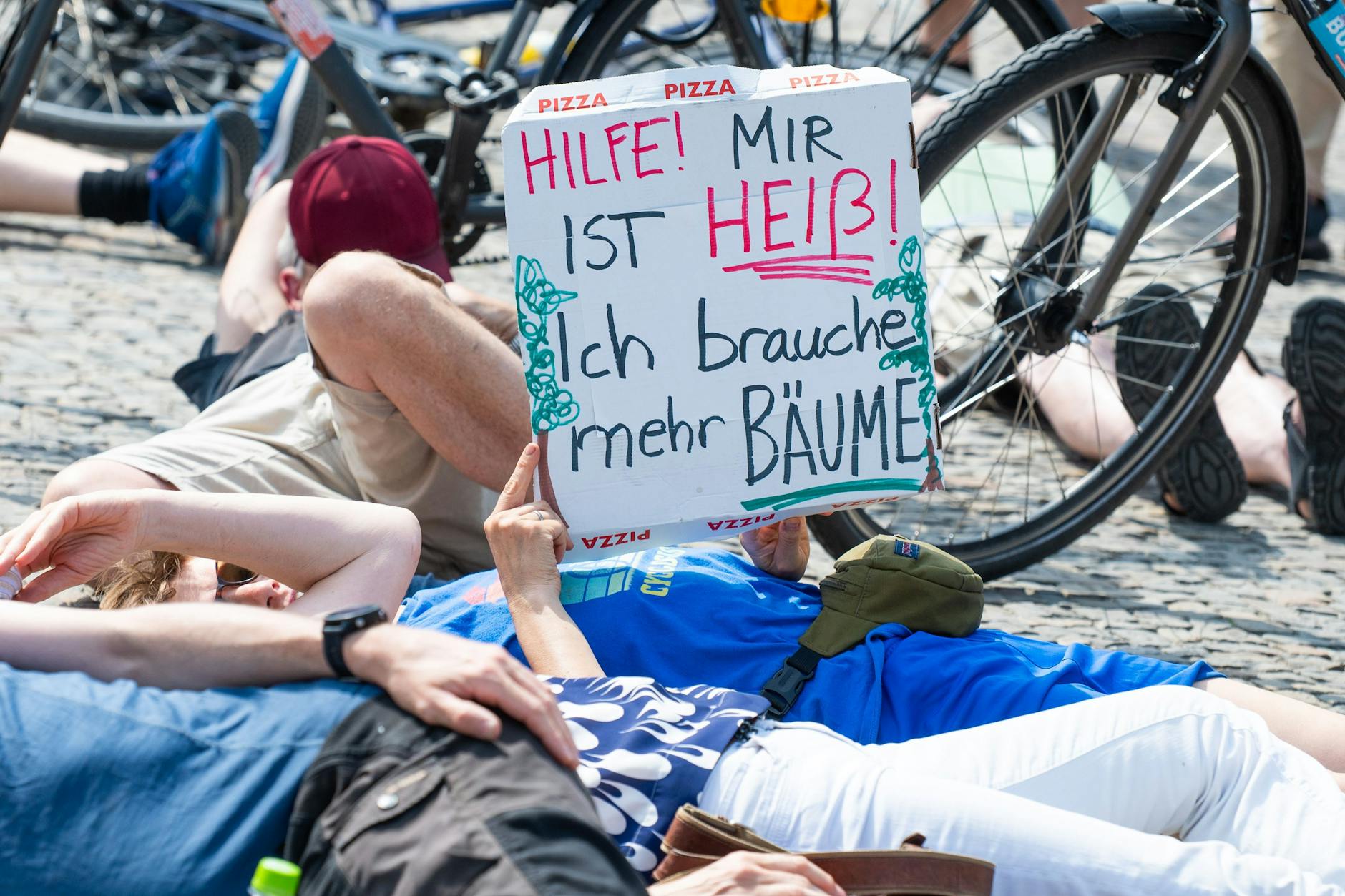 Simüle edilmiş ısı ölümü: Ağaç aktivistlerinin Pariser Platz'daki gösterisi