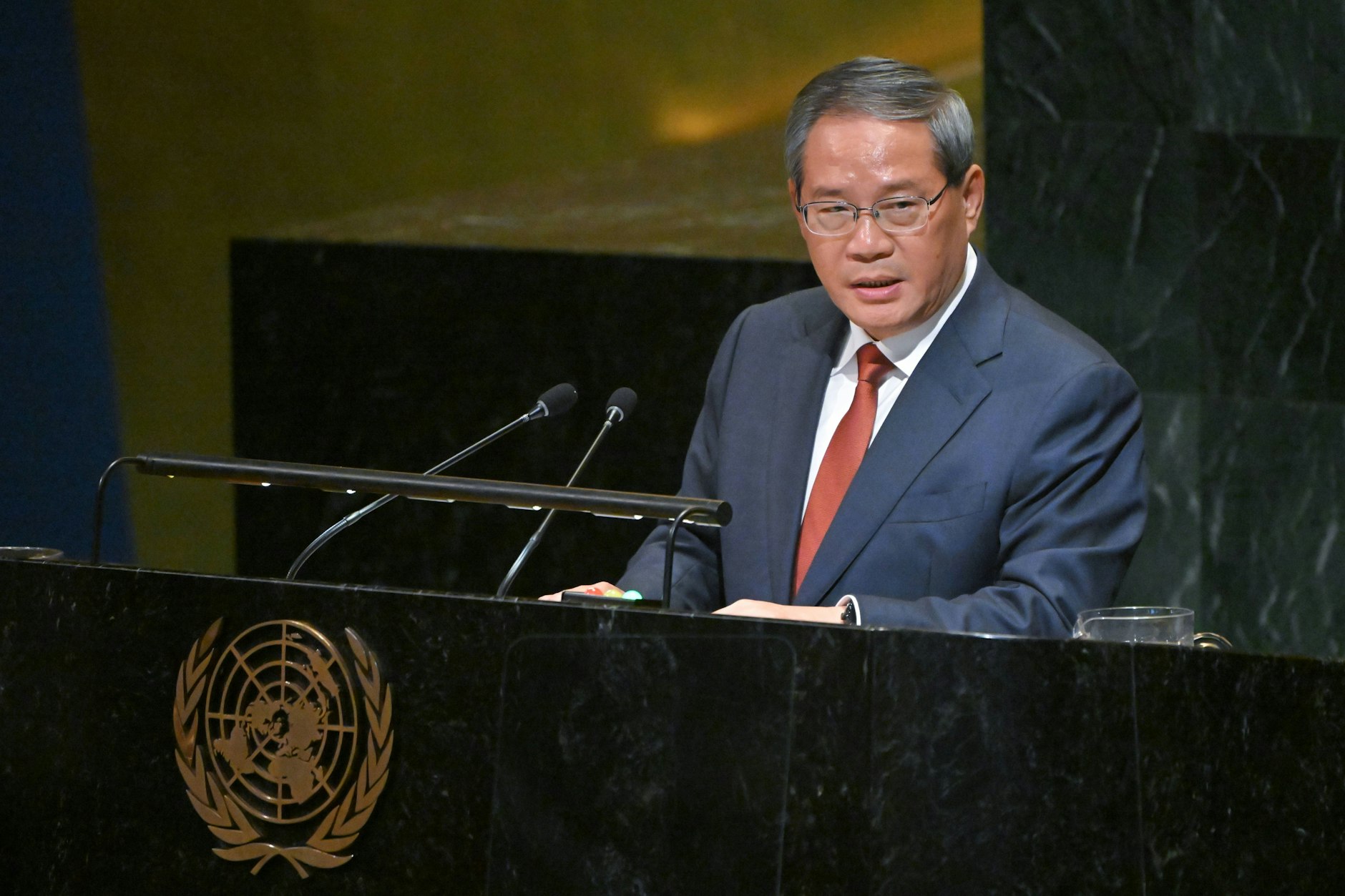 Chinas Premierminister Li Qiang spricht auf der UN-Vollversammlung
